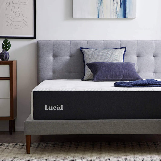 NEW - Lucid 14 Inch QUEEN Mattress, Plush Memory Foam, CertiPUR-US Certified - Retail $529