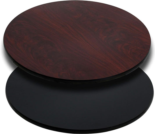 NEW - Flash Furniture Glenbrook 36 Inch Round Table Top with Black or Mahogany Reversible Laminate Top - Retail $78