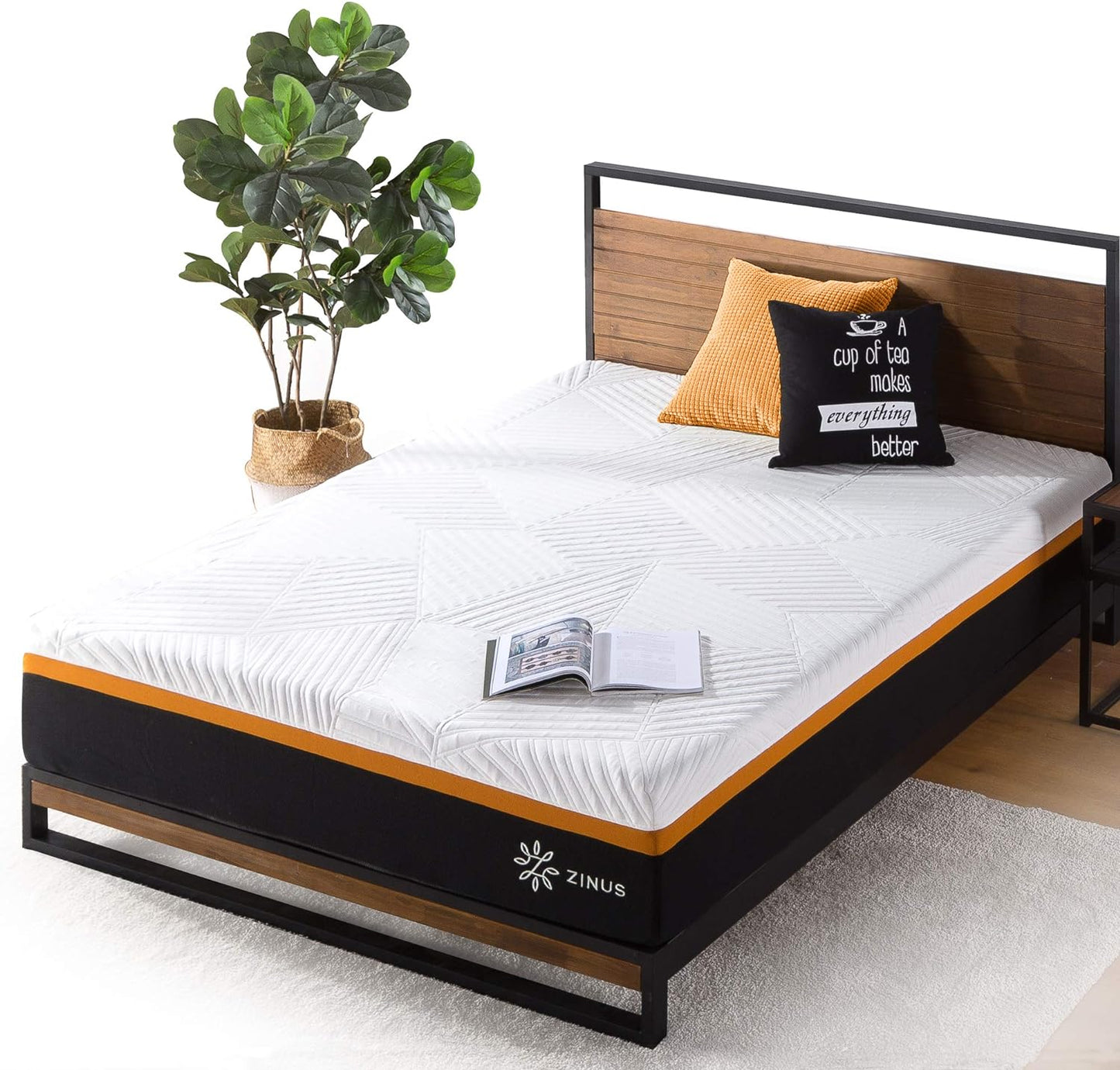 NEW - ZINUS 12 Inch FULL Cooling Copper ADAPTIVE Pocket Spring Hybrid Mattress - Retail $298