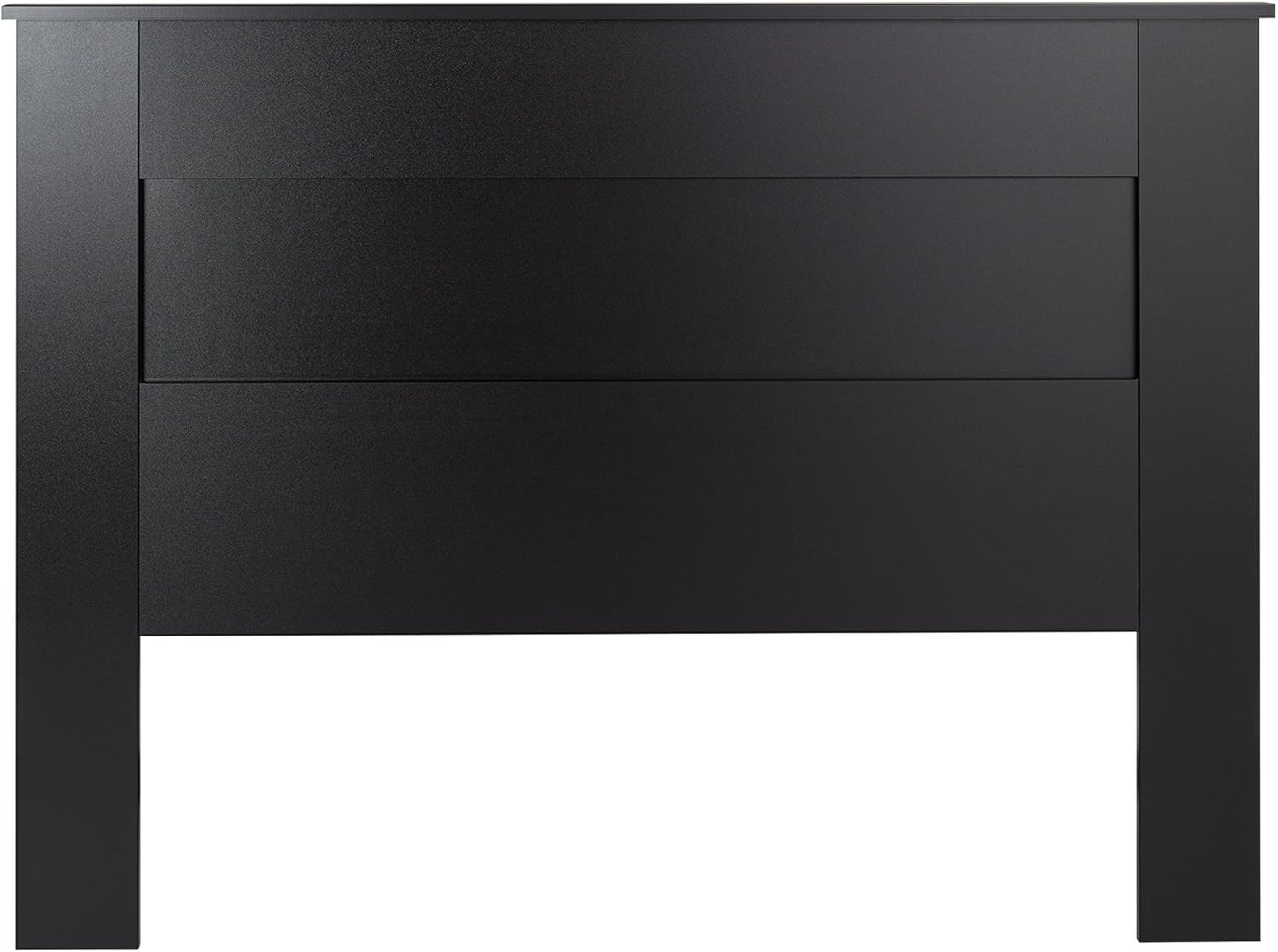 NEW - Prepac 64.5" Wide Flat Panel Queen Size Headboard, 48" Tall Modern Wood Bed Headboard for Queen Size Beds, Features Predrilled Holes for Easy Connection to Many Metal Bedframes, Black - Retail $135