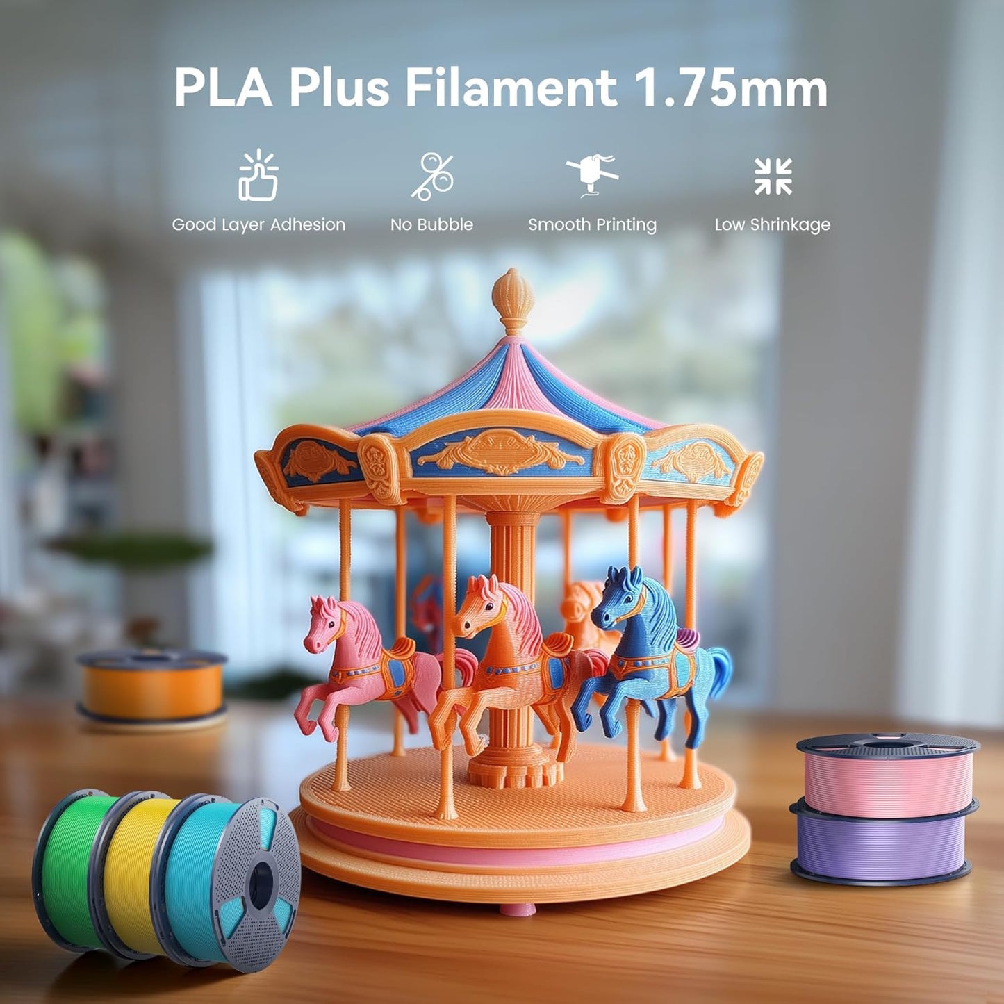 SUNLU PLA Plus Filament 1.75mm Black 1KG, Neatly Wound 3D Printer Filament 1.75mm, PLA+ 1000g, Dimensional Accuracy +/- 0.02 mm, Fit Most FDM 3D Printers, 1kg Spool (2.2lbs), Black - Retail $15