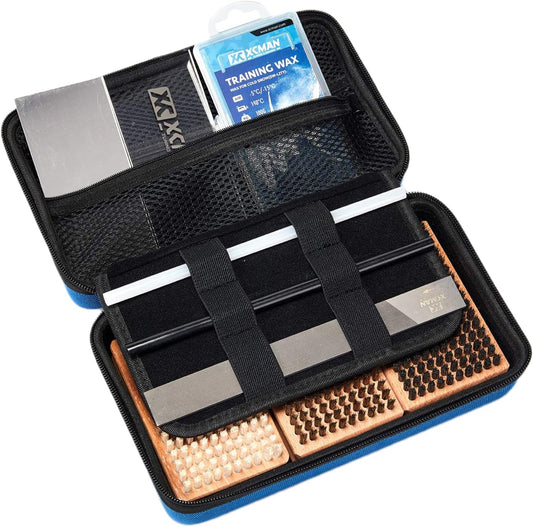 XCMAN Ski and Snowboard Waxing and Tuning Kit with Wax Brush Box for Traveling and Storage (Box with Tuning Tools)