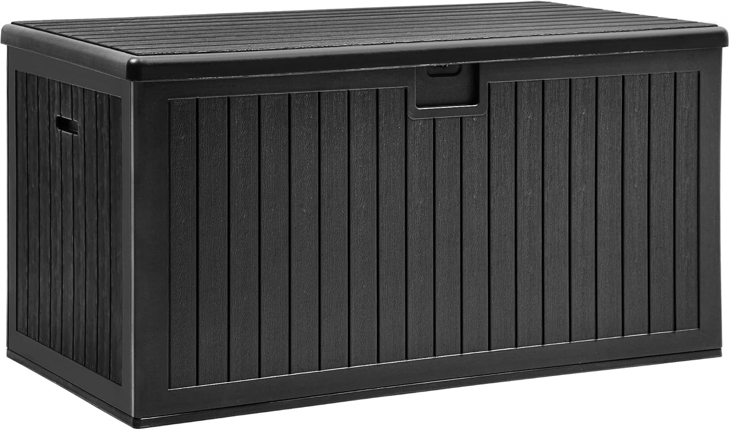 YITAHOME XXL 230 Gallon Large Deck Box,Outdoor Storage for Patio Furniture Cushions,Garden Tools with Flexible Divider,Waterproof,Lockable (Black) - Retail $349