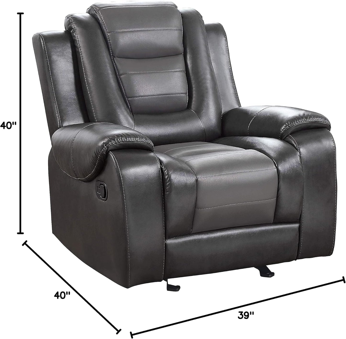 Lexicon Matteo Glider Recliner, Two-Tone Gray - Retail $421