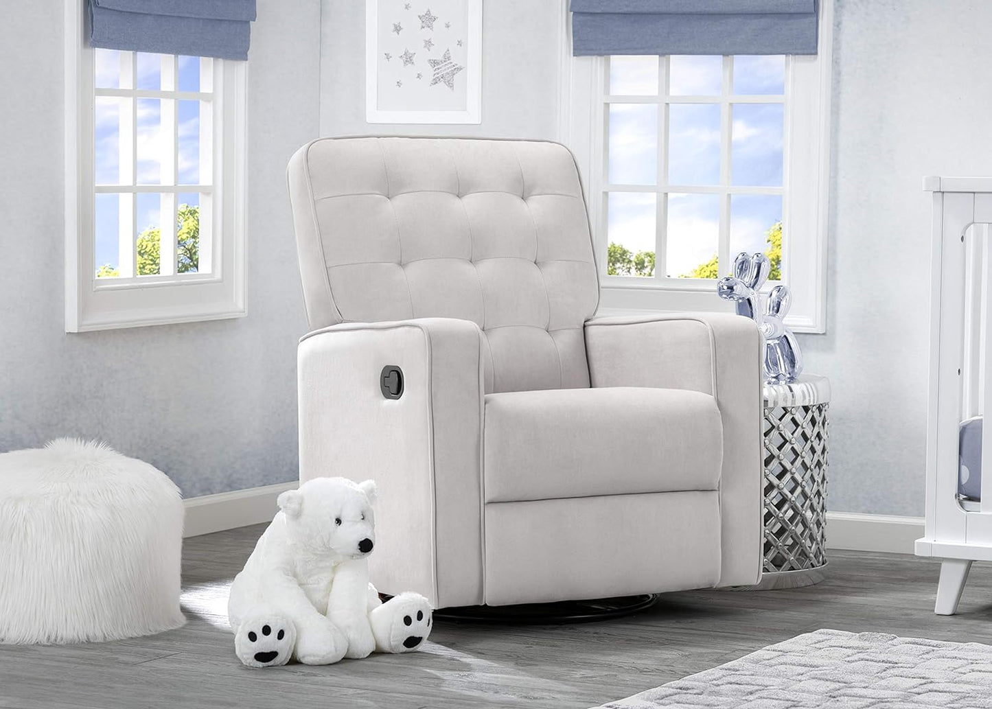 NEW in Box - Delta Children Gavin Recliner Glider Swivel Chair Featuring LiveSmart Fabric by Culp - Stain-Resistant - Retail $299