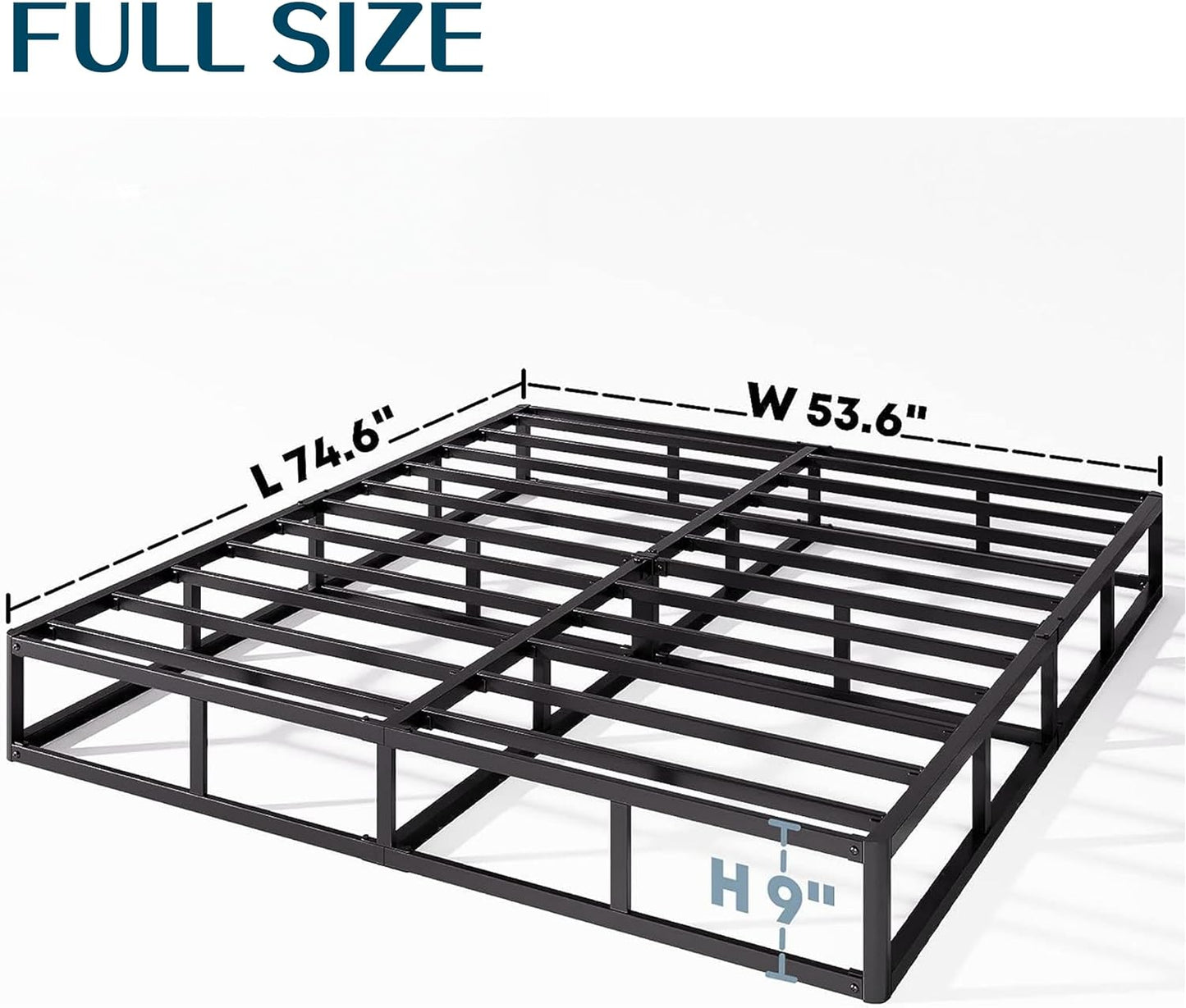 NEW - EZBeds Box-Spring Full, 9 Inch Metal Full Size Box Spring, Mattress Foundation Full Size Box Spring with Fabric Cover, Easy Assembly, Noise Free, Non Slip - Retail $115
