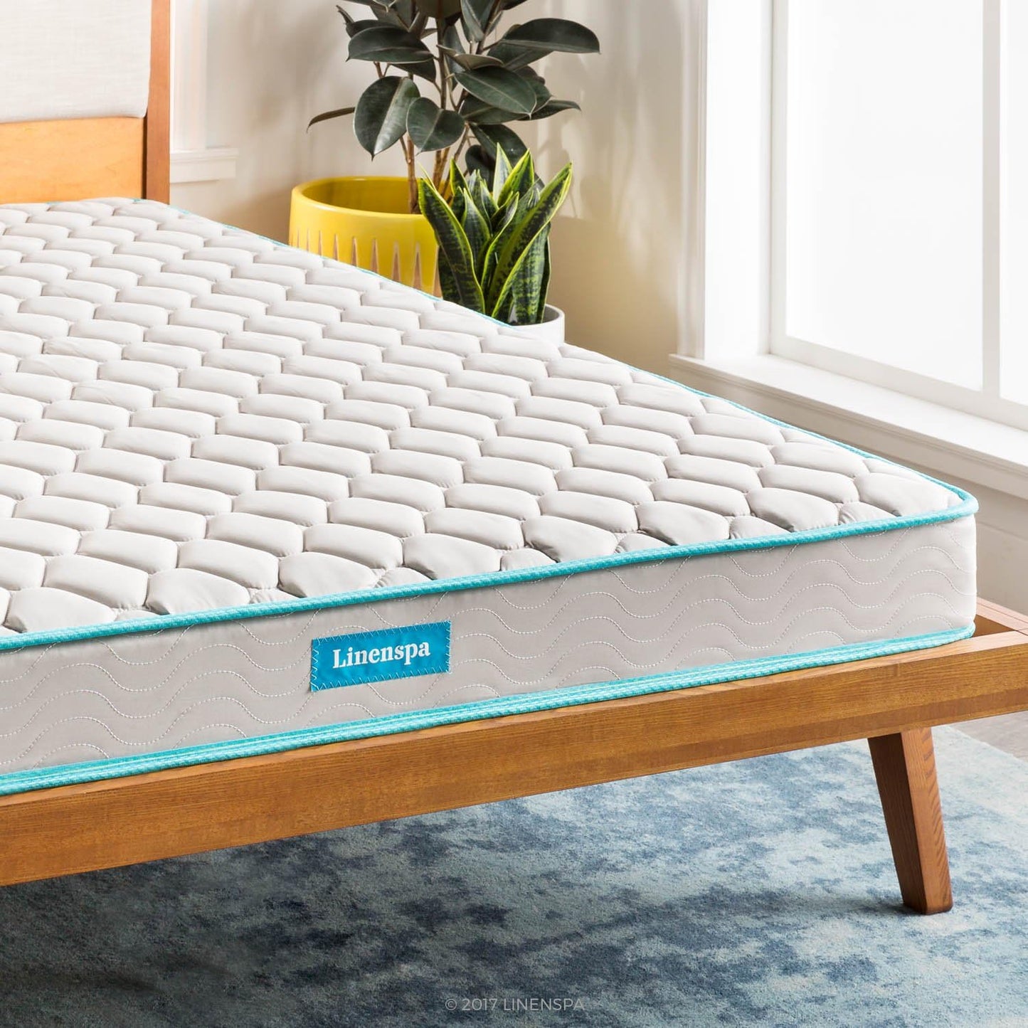 NEW - Linenspa QUEEN 6 Inch Mattress - Firm Feel - Bonnell Spring with Foam Layer - Mattress in a Box - Youth or Kids Bed - Guest Bedroom - Durable and Breathable Support - Affordable - Queen Size - Retail $136