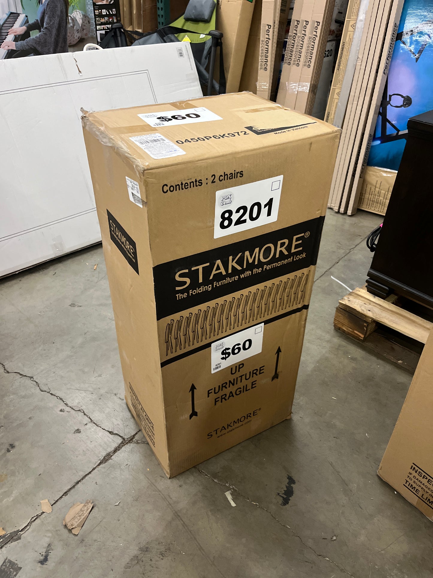 NEW - Stakmore Wood Folding Chair with Bonded Leather Seat, Espresso, 2-pack - Retail $99