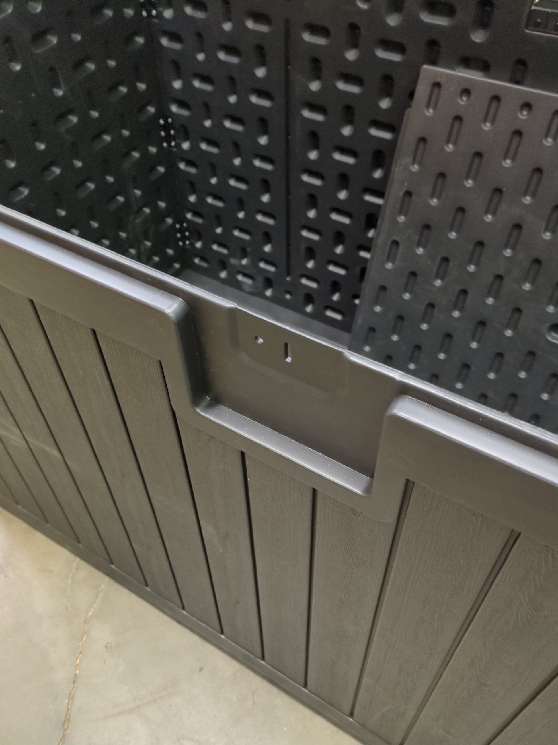 YITAHOME XXL 230 Gallon Large Deck Box,Outdoor Storage for Patio Furniture Cushions,Garden Tools with Flexible Divider,Waterproof,Lockable (Black) - Retail $349