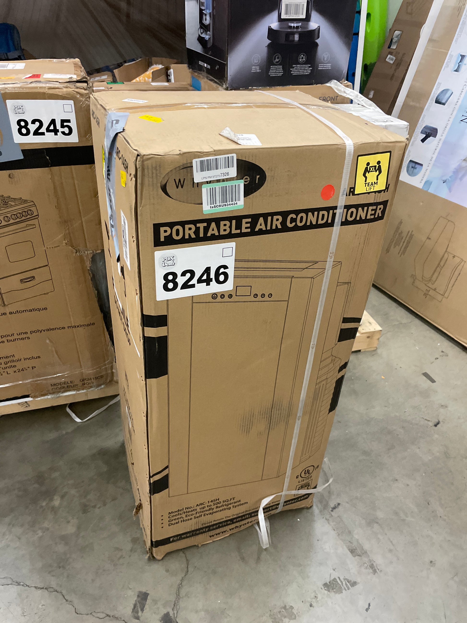 Whynter Air Conditioner 14,000 Portable Heater with Dual Hose Dehumidifier & Cooling Fan for 500 Sq Ft Rooms, Includes AC Unit Window Kit, ARC-14SH (9,200 BTU SACC), Platinum/Black - Retail $679