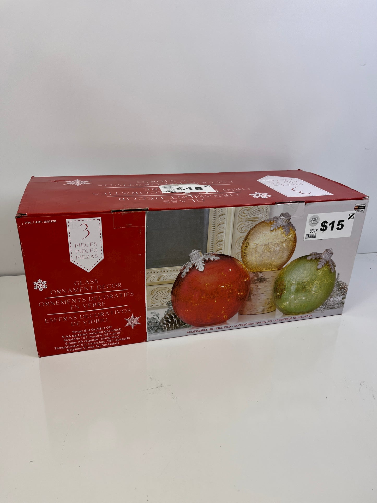 TABLE TOP ORNAMENTS 3PC - Retail $31