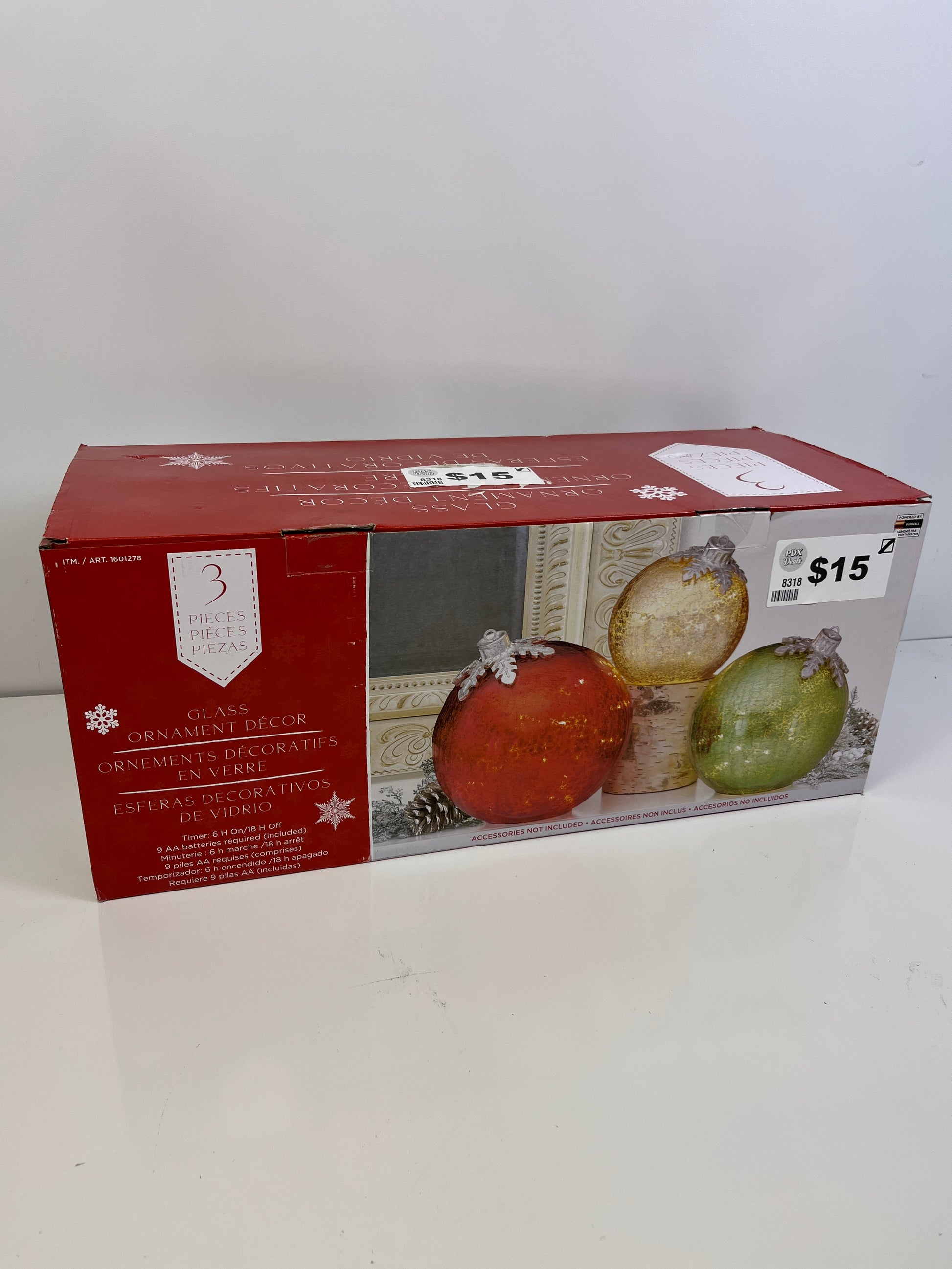 TABLE TOP ORNAMENTS 3PC - Retail $31