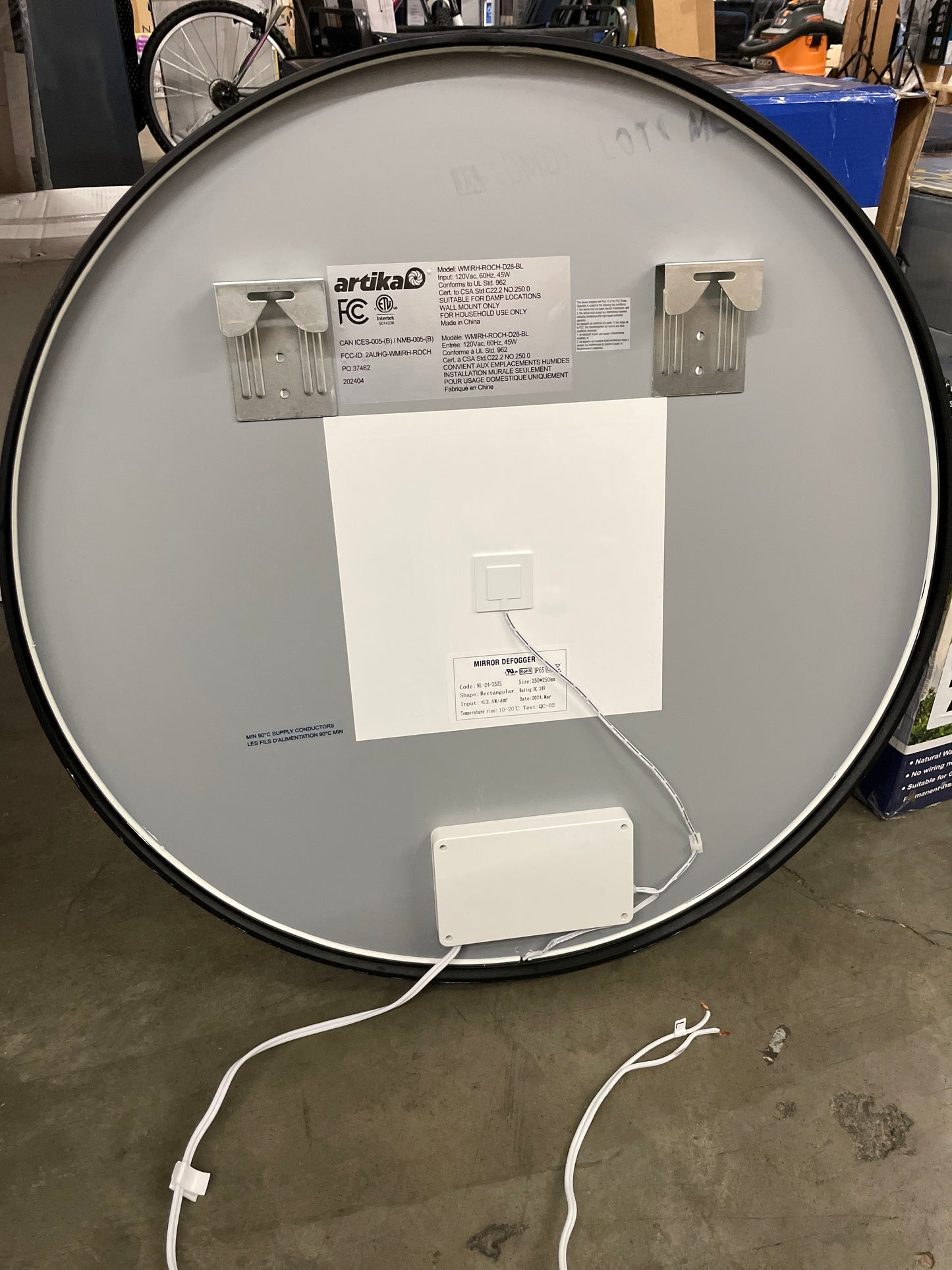 NEW - Artika Romy 28" LED Lighted Wall Mirror with Defogger - Retail $90