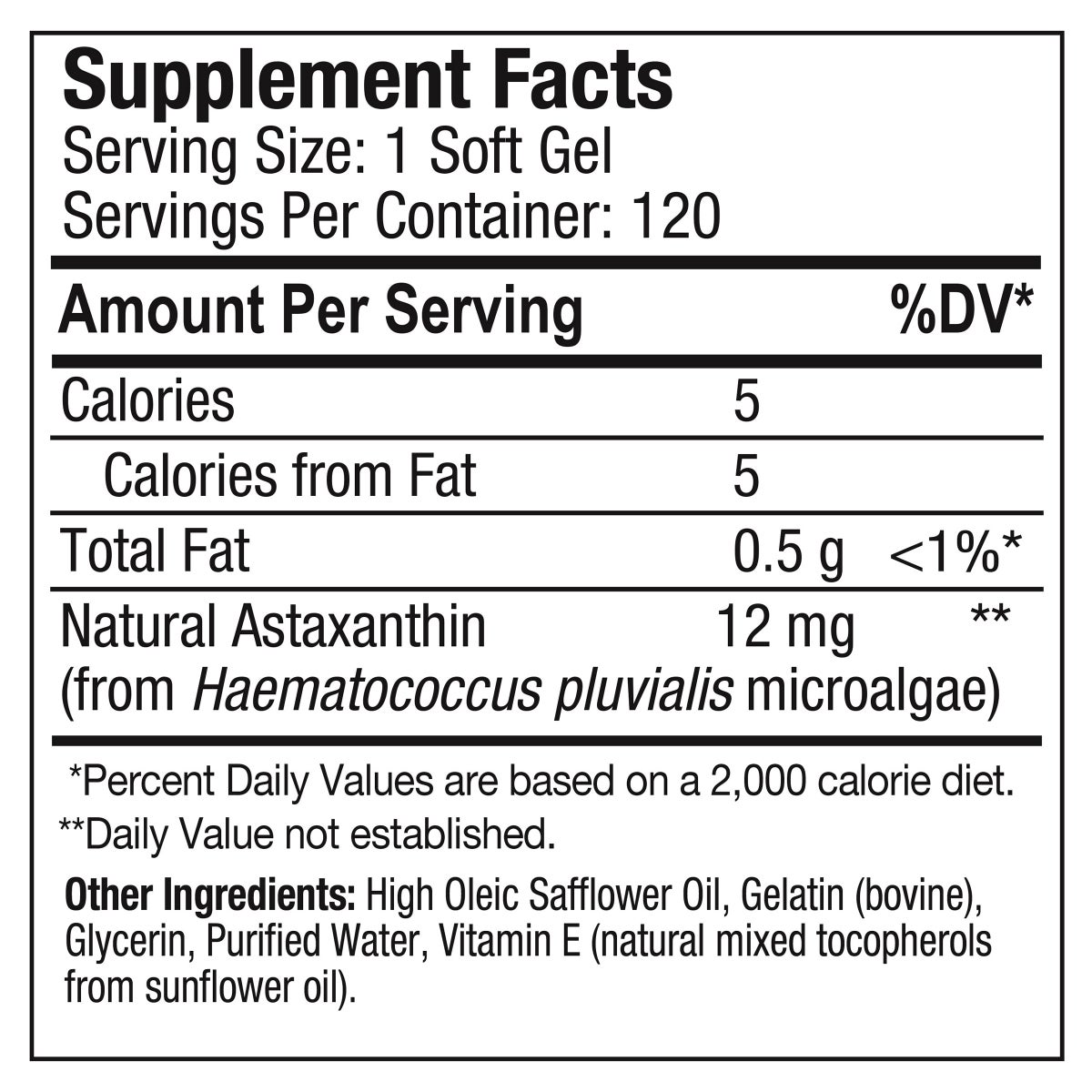 NEW - BioAstin Hawaiian Astaxanthin 12 mg, 120 Softgels