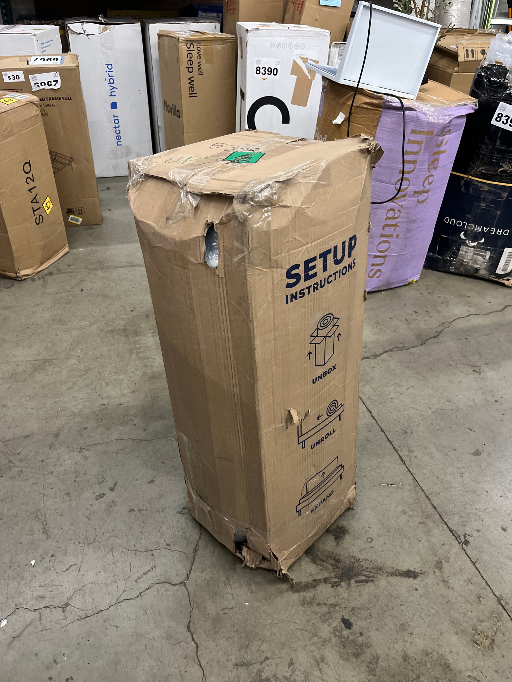 Amazon Basics Memory Foam Mattress, Full Size Mattress, Hybrid, 10 Inch, Medium Feel, Motion Isolation Springs, White/Gray - Retail $199