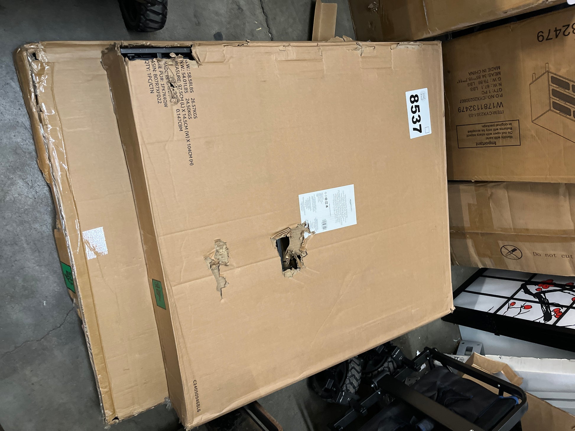 Amazon Basics Bed Frame with Storage, Foldable Metal Platform, Sturdy Steel, No Box Spring Needed, 18 Inches High, Tool-Free Setup, King Size, Black - Retail $134