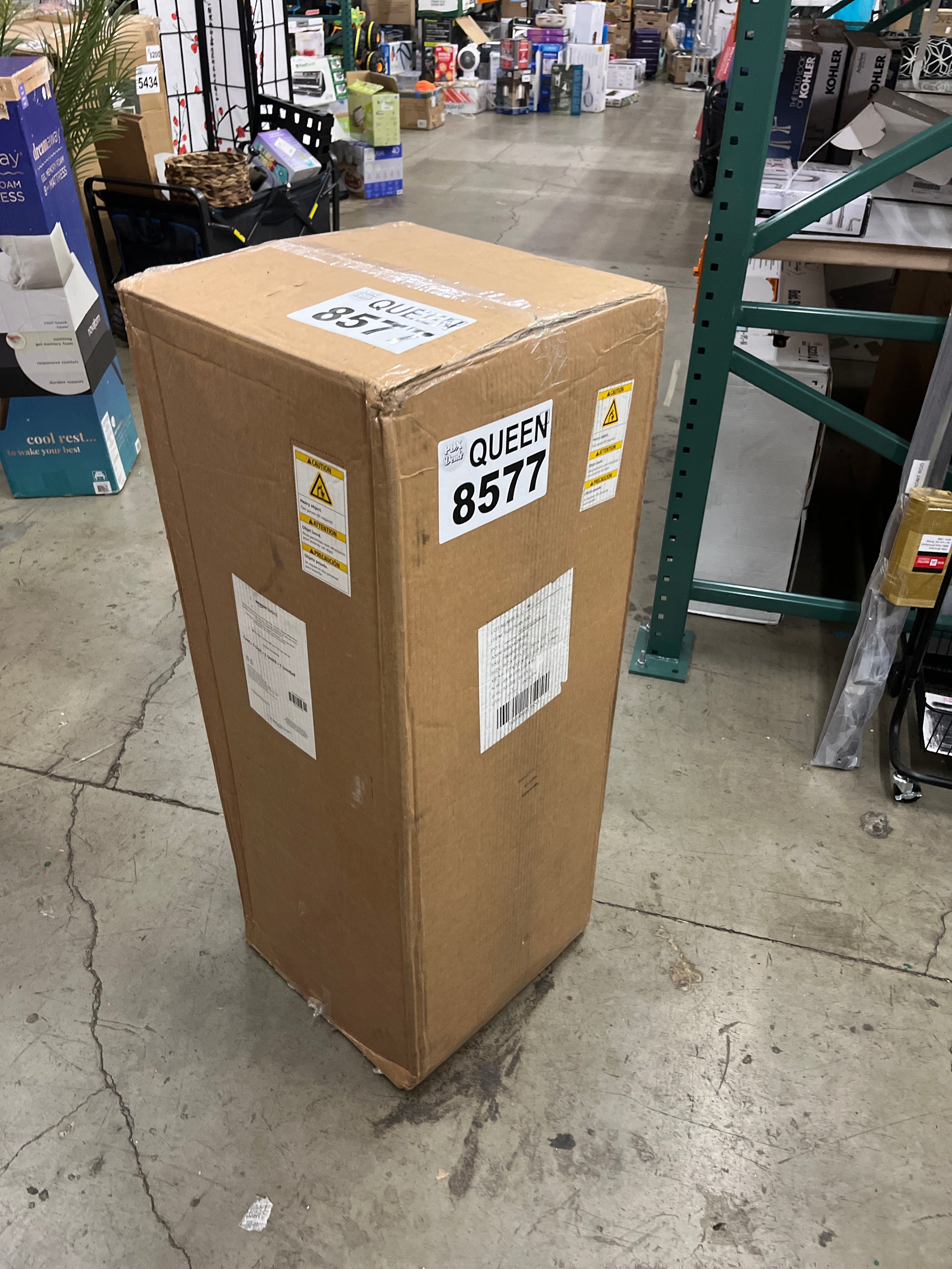 Amazon Basics Memory Foam Mattress, Soft Plush Feel, 10 Inch, Queen, White/Grey - Retail $331