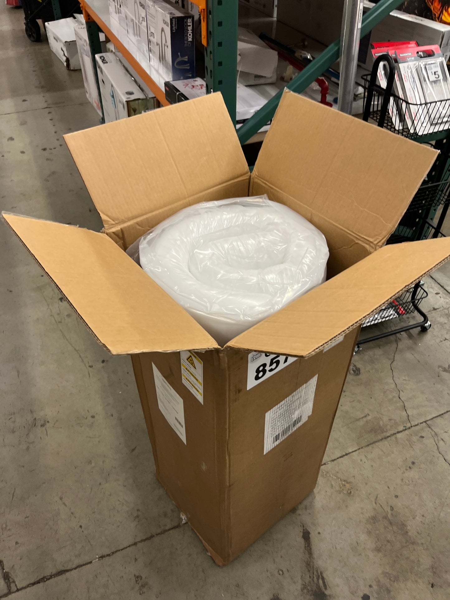 Amazon Basics Memory Foam Mattress, Soft Plush Feel, 10 Inch, Queen, White/Grey - Retail $331