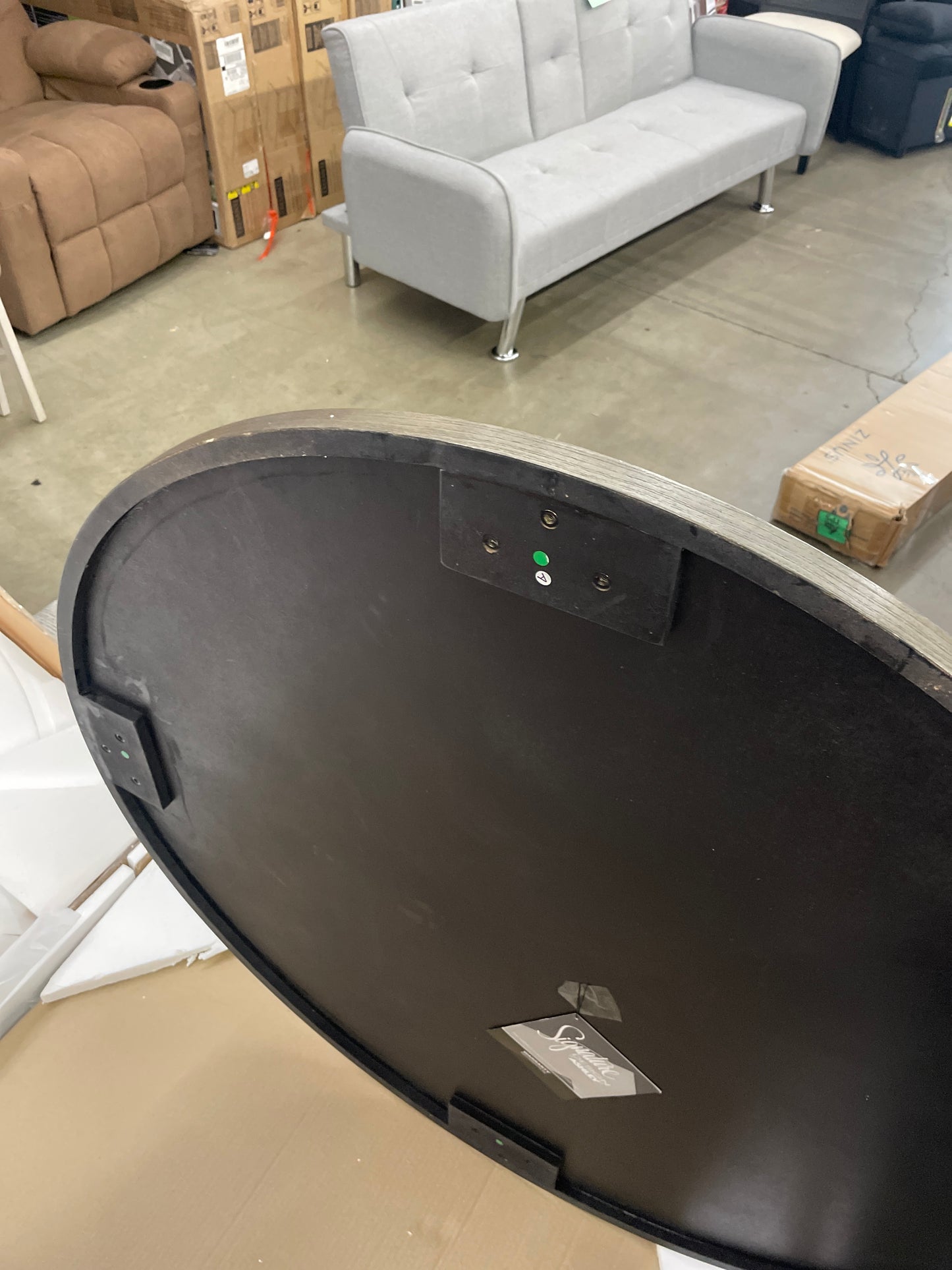 Signature Design by Ashley Ranoka Contemporary Round 42" Coffee Table, Metallic & Goldtone Finish - Retail $199