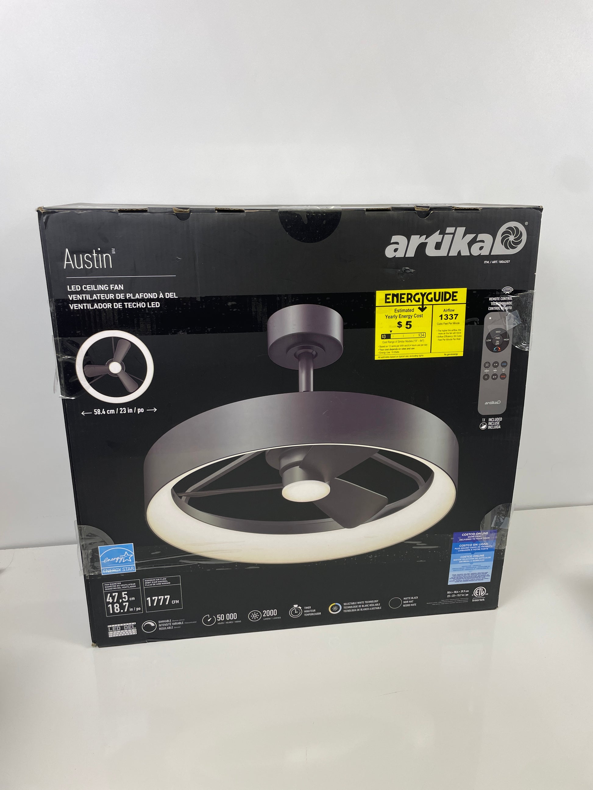 ARTIKA BLACK 23"FANDELIER - Retail $129