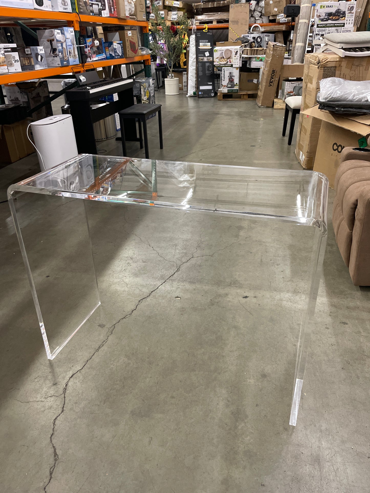 VEVOR Acrylic Console Table, Clear Acrylic End Table, Transparent Acrylic Side Table 38.2x15x29.3 inch, for Foyer, Living Room, Dining Room - Retail $324
