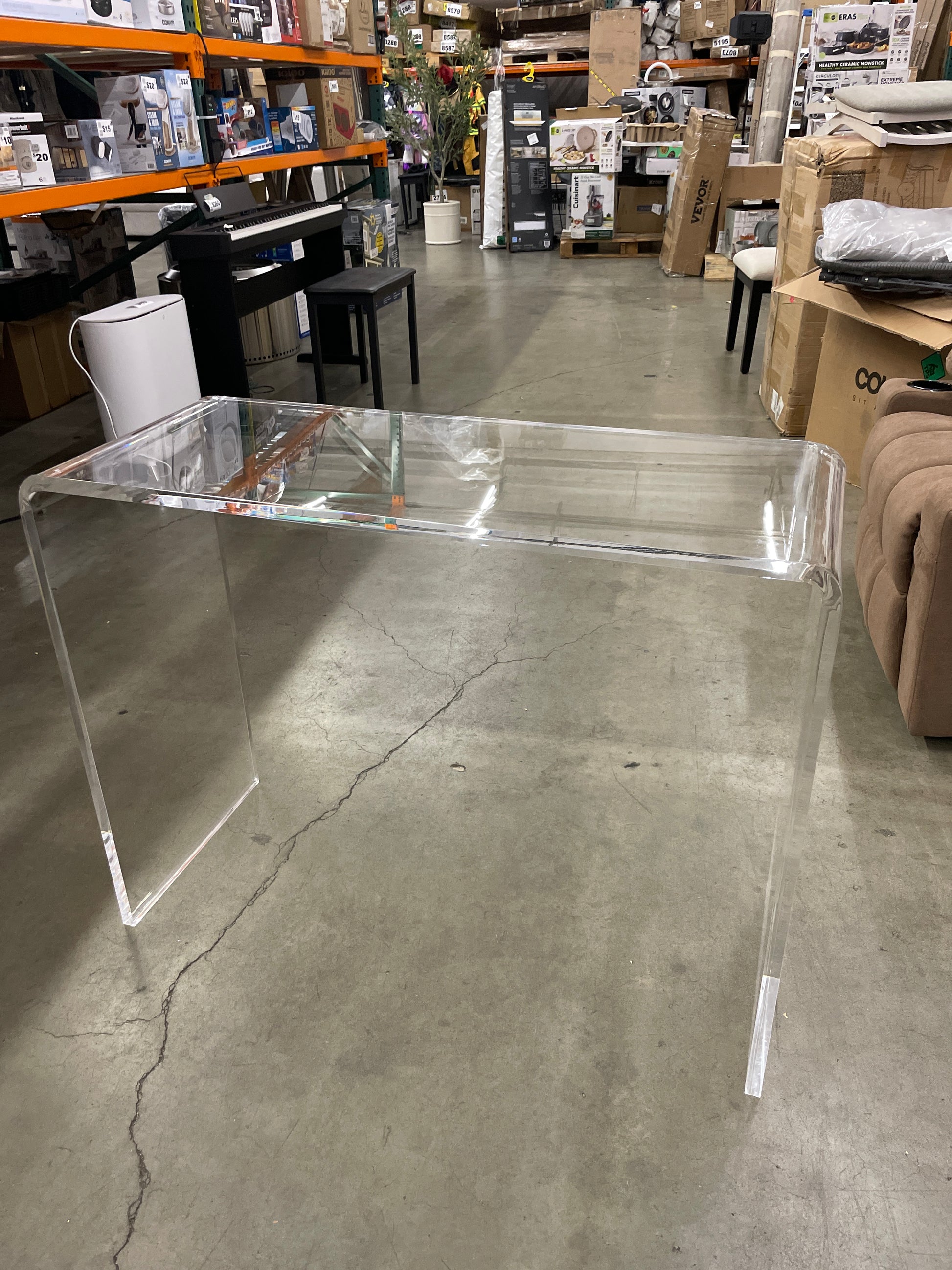 VEVOR Acrylic Console Table, Clear Acrylic End Table, Transparent Acrylic Side Table 38.2x15x29.3 inch, for Foyer, Living Room, Dining Room - Retail $324