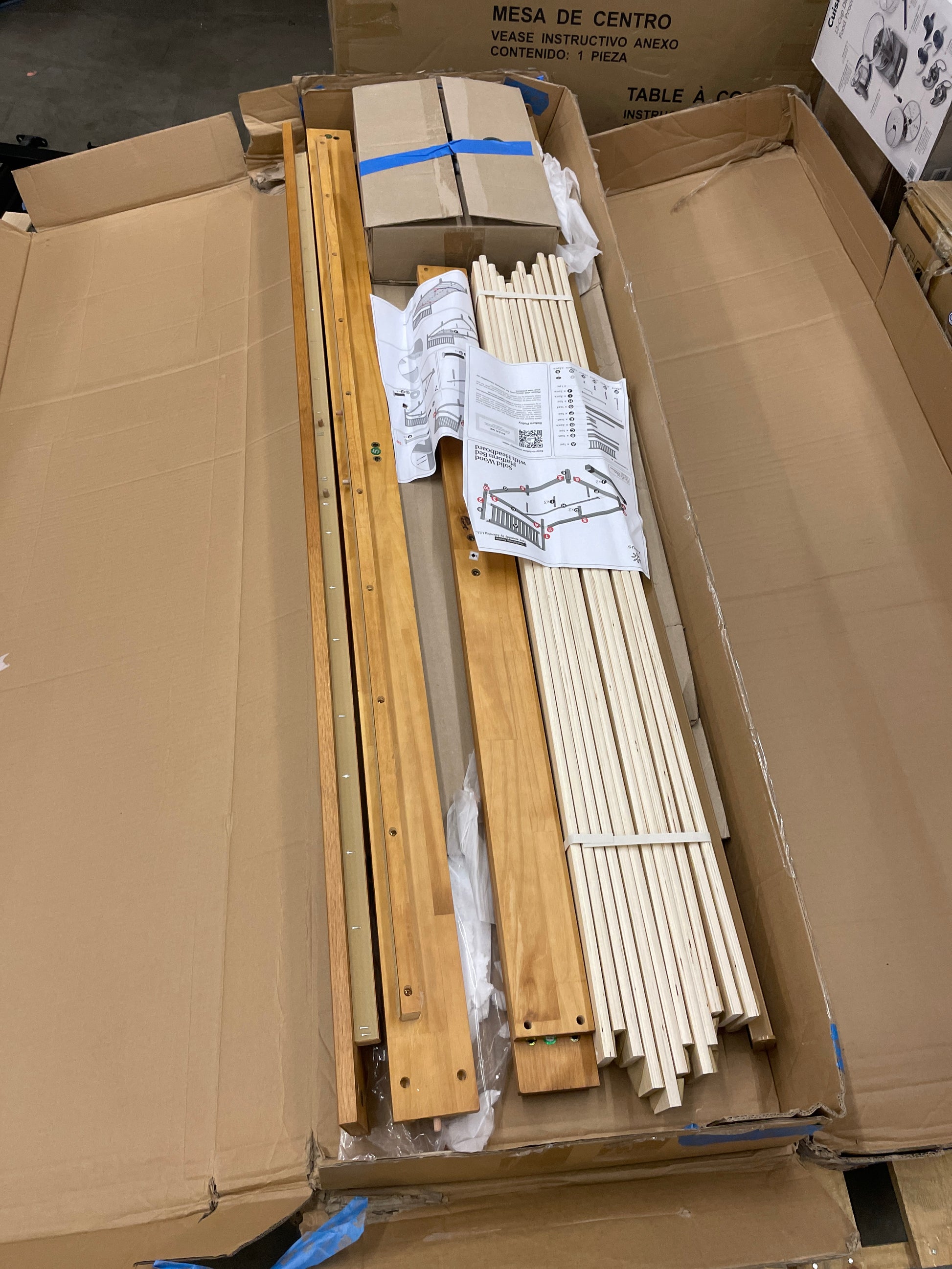 ZINUS Alexia Wood Platform Bed Frame with headboard, Solid Wood Foundation with Wood Slat Support, No Box Spring Needed, Easy Assembly, Rustic Pine, Full - Retail $271