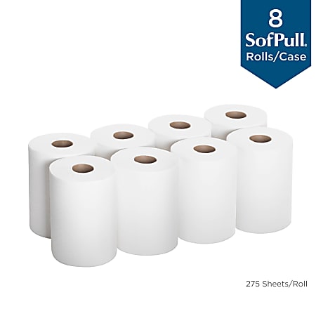 SofPull® Premium Jr. Cap. 28125 1-Ply Paper Towels, 275 Per Roll, Pack Of 8 Rolls