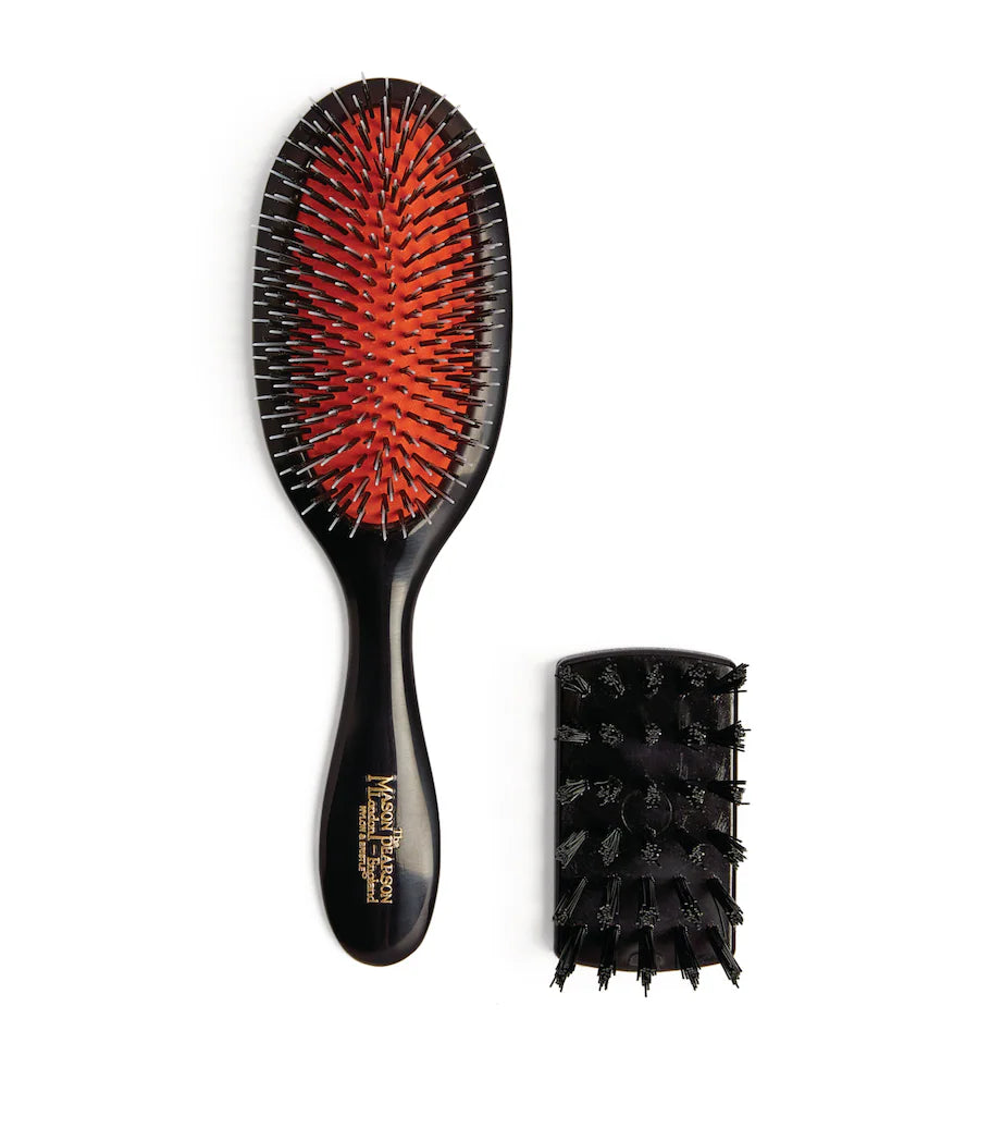 Mason Pearson Junior Bristle & Nylon Hairbrush, BN2, Black
