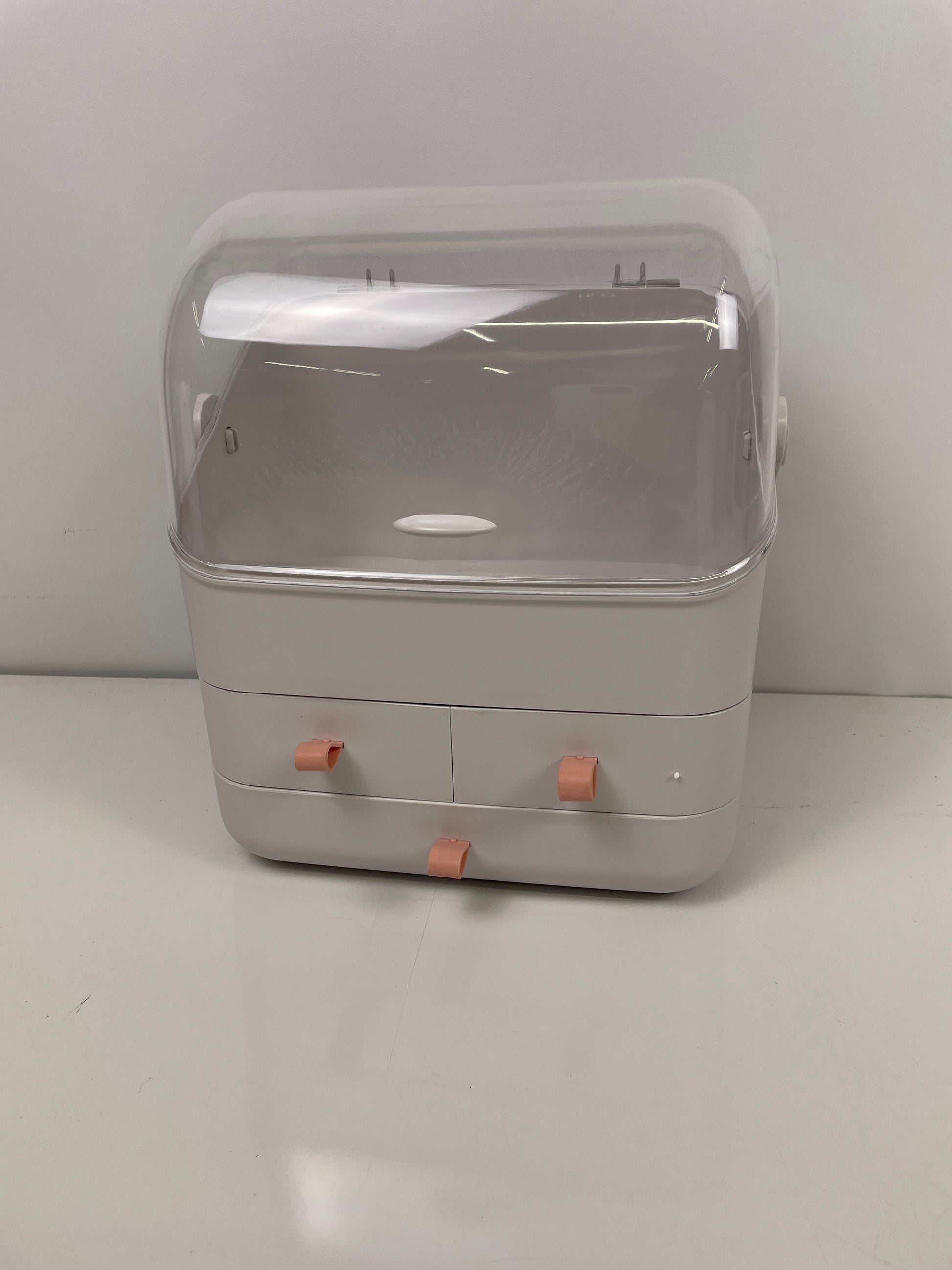 BRUUN Skin Care Cosmetic Storage Bin â€“ A Large White Colored Dust and Water Proof Makeup Box with a Fully Open Lid & Drawers to Hold Brushes, Lotions, etc. for Countertop, Vanity, and Bathroom Dresser - Retail $79