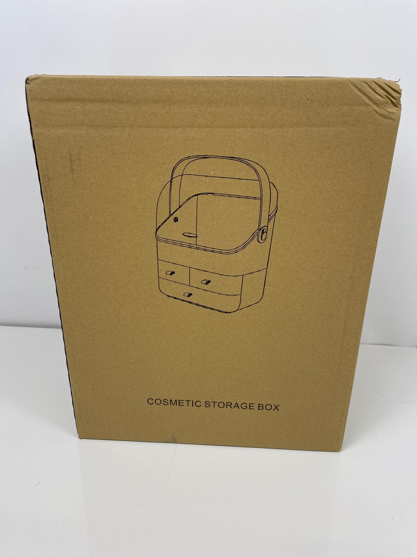 BRUUN Skin Care Cosmetic Storage Bin â€“ A Large White Colored Dust and Water Proof Makeup Box with a Fully Open Lid & Drawers to Hold Brushes, Lotions, etc. for Countertop, Vanity, and Bathroom Dresser - Retail $79