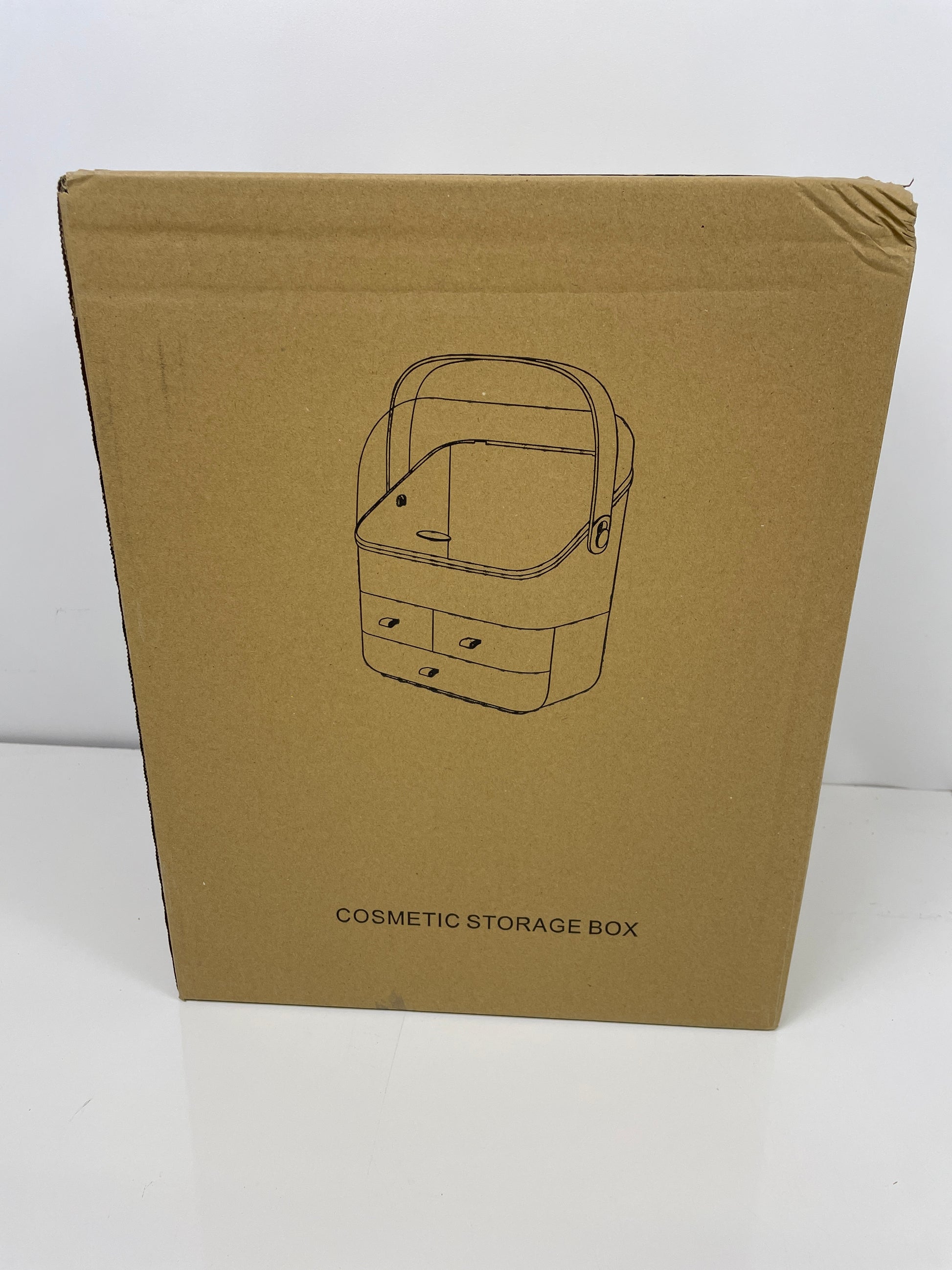 BRUUN Skin Care Cosmetic Storage Bin â€“ A Large White Colored Dust and Water Proof Makeup Box with a Fully Open Lid & Drawers to Hold Brushes, Lotions, etc. for Countertop, Vanity, and Bathroom Dresser - Retail $79