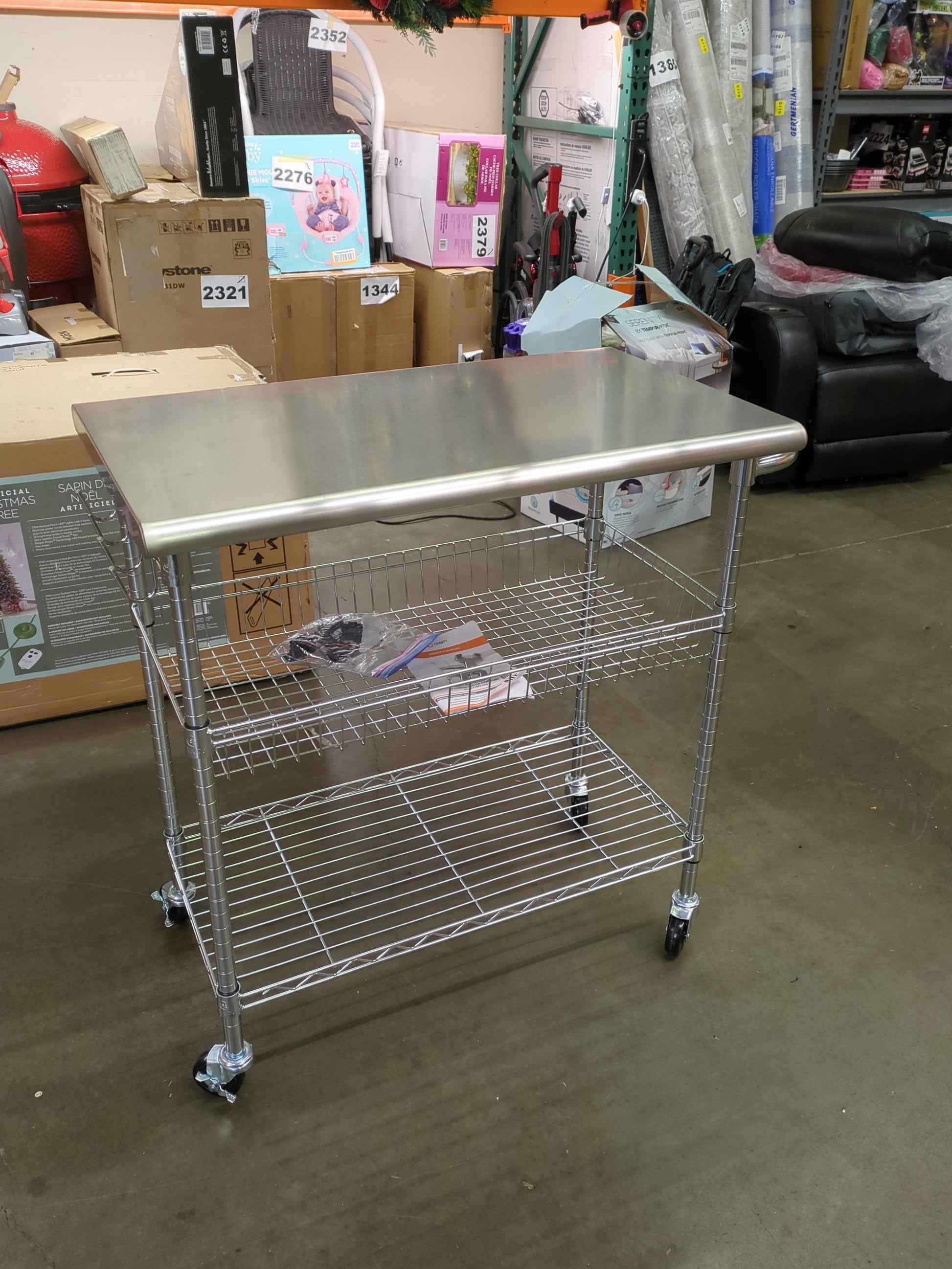 NEW - Costco - TRINITY EcoStorage® Stainless Steel Kitchen Cart - Retail $139