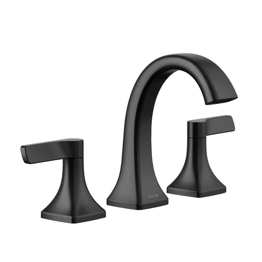 Kohler Riverly Matte Black Widespread Bathroom Sink Faucet