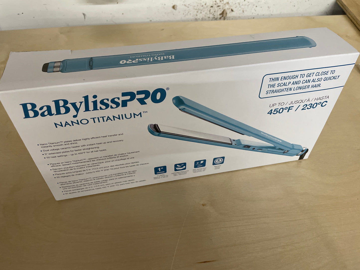 BaBylissPRO Nano Titanium 1” Ultra-Thin Straightener