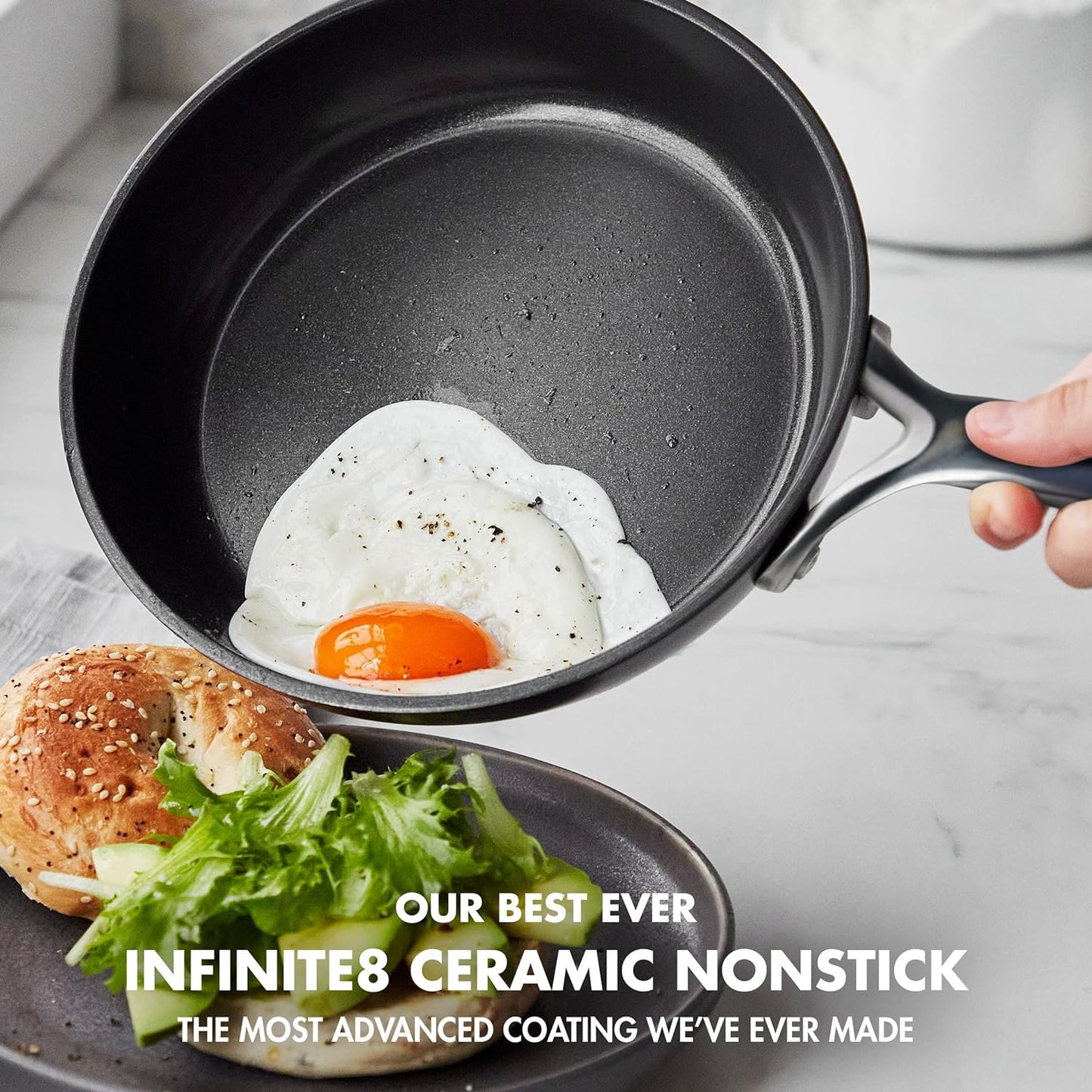 NEW - GreenPan GP5 Hard Anodized Healthy Ceramic Nonstick 14 Piece Cookware Pots & Pans Set,Heavy Gauge Scratch Resistant, Stay Flat Surface,Induction, Mirror Finish Handle,Oven Safe, PFAS-Free, Black - Retail $490