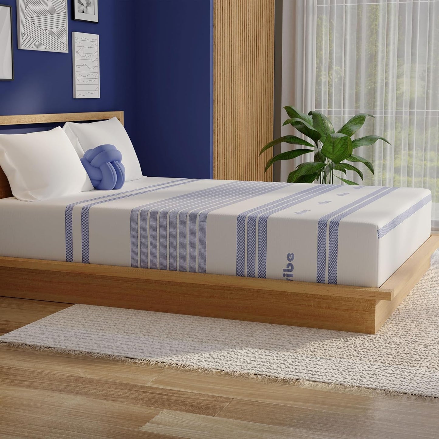 NEW - Vibe QUEEN 12 in Gel Memory Foam Mattress, 12-Inch CertiPUR-US Certified Bed-in-a-Box, Queen, White - Retail $379