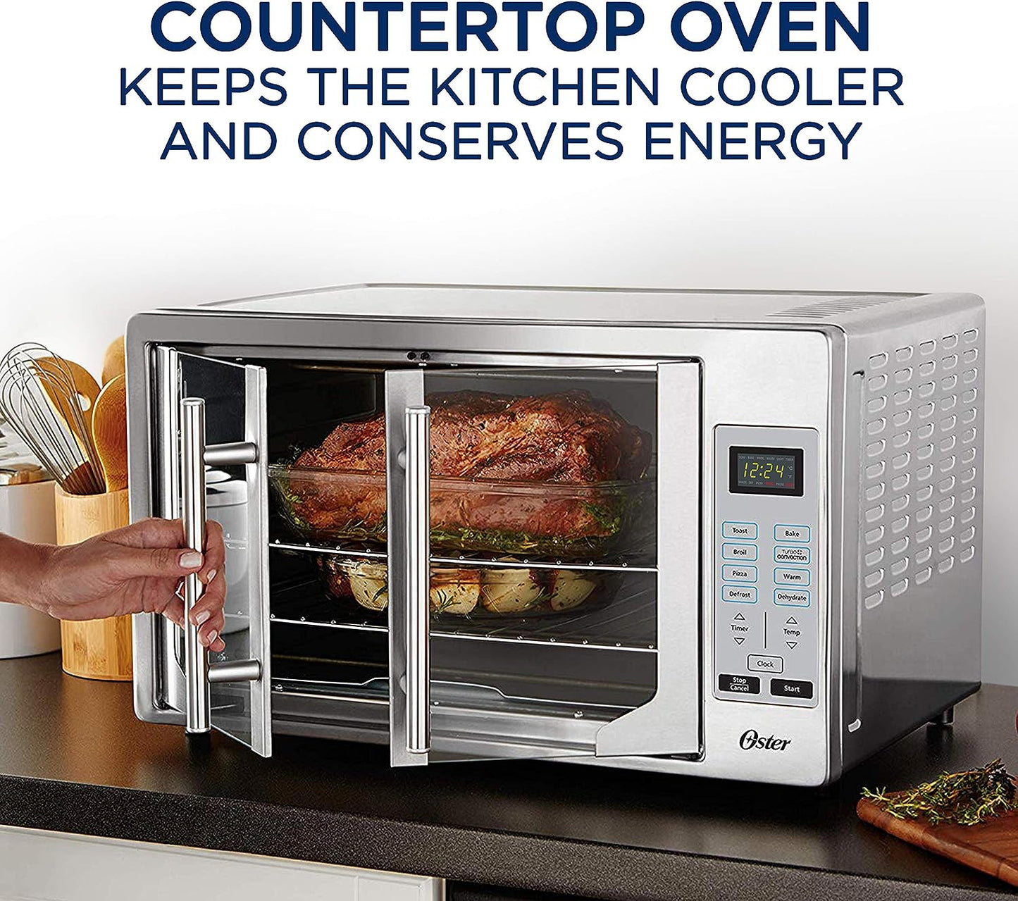 NEW w/ Dent - Costco - Oster Digital French Door Countertop Oven - Retail $139