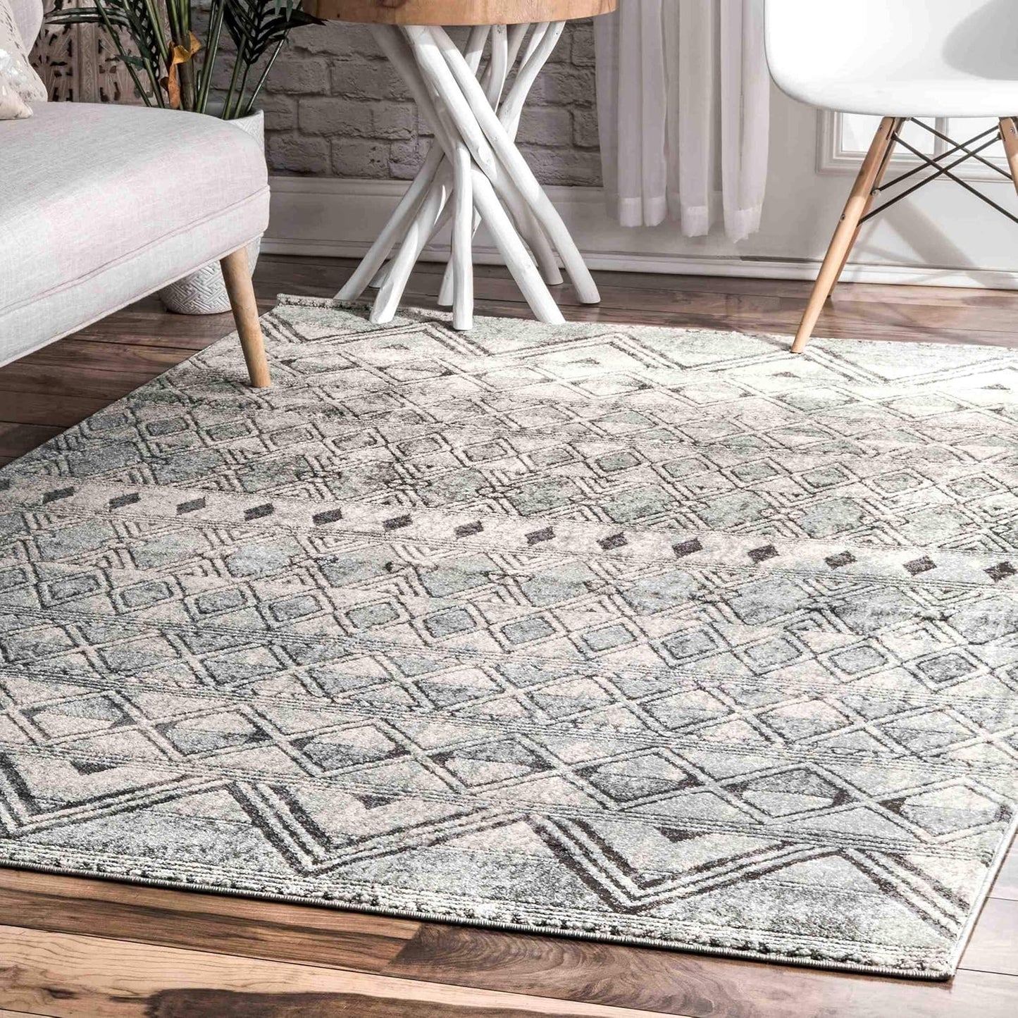 NEW - nuLOOM Vintage Teresa Area Rug, 4x6, Grey - Retail $39