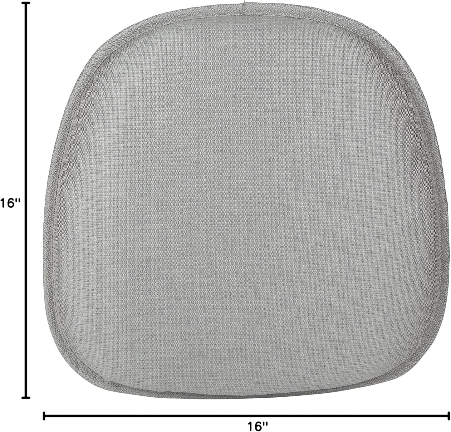 Klear Vu Gripper Non-Slip Mid Century Modern Shell Chair Cushion, Assembled in USA, Extra Thick Fill, Omega Upholstery Fabric, Set of 4 for Dining Room and Kitchen, 4 Count (Pack of 1), Gray