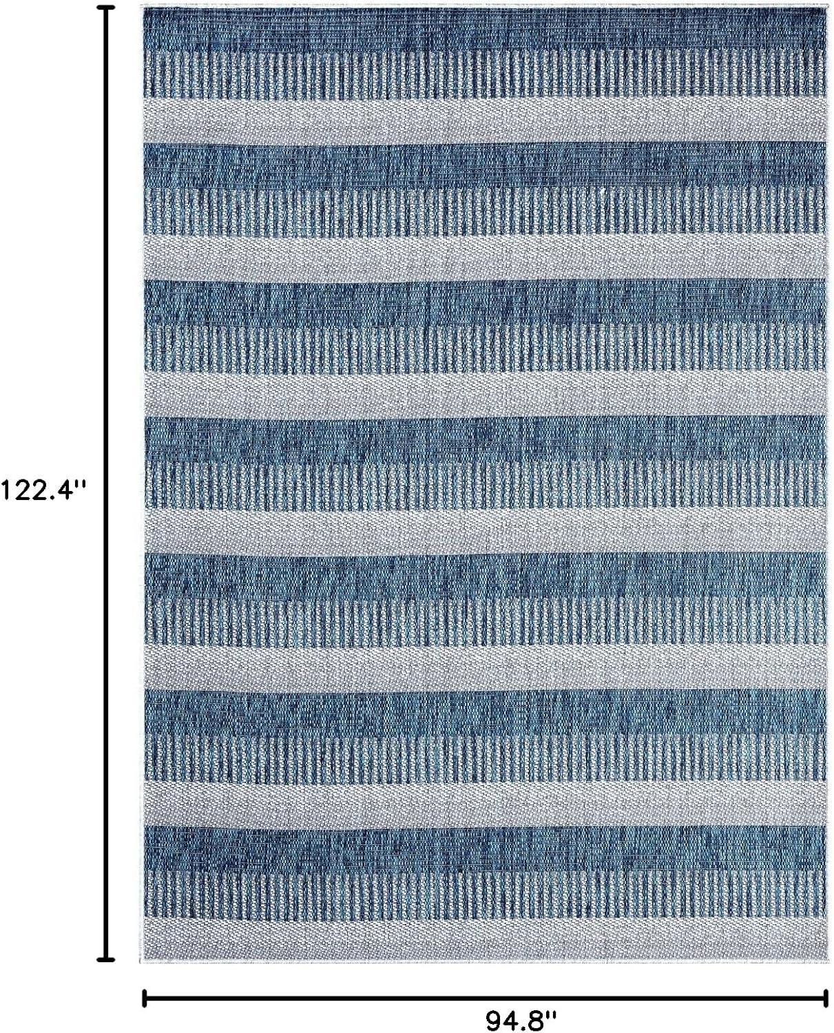 NEW - Nicole Miller New York Patio Country Charlotte Modern Stripe Indoor/Outdoor Area Rug, Aqua/Ivory, 7 ft 9 in x 10 ft 2 in - Retail $244