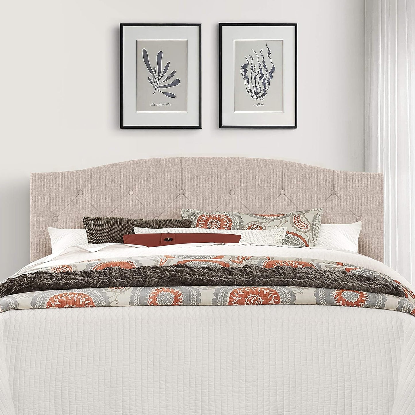 NEW - Hillsdale Provence Upholstered, King/Cal King Headboard Only, Light Beige - Retail $235