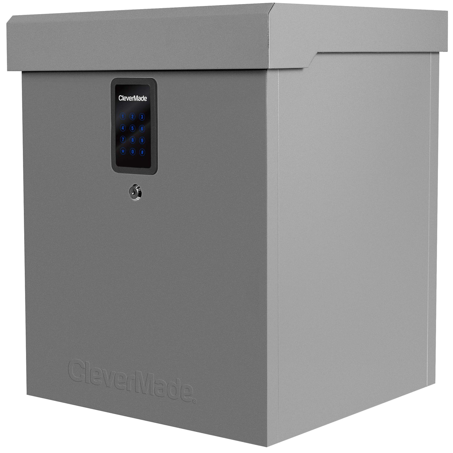 NEW - CleverMade Parcel LockBox S100 Series: Secure Package Delivery Box with Reinforced Steel Construction, Digital Lock & Ground Anchoring System For Online Shopping Deliveries, Grey