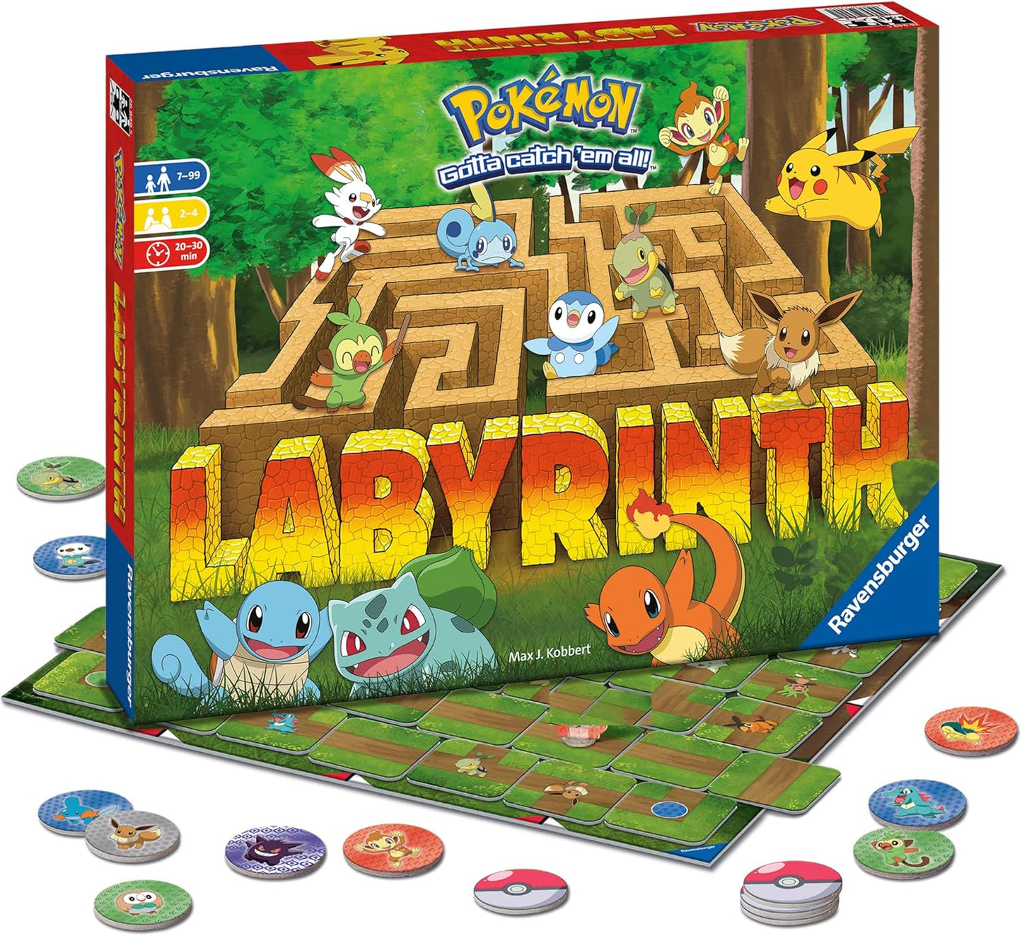 Ravensburger Labyrinth Pokémon Board Game – A Strategic Maze Adventure for Family Nights & Pokémon Parties – Includes Pikachu, Bulbasaur, and More – Great Birthday Gift for Kids Ages 7 and Up