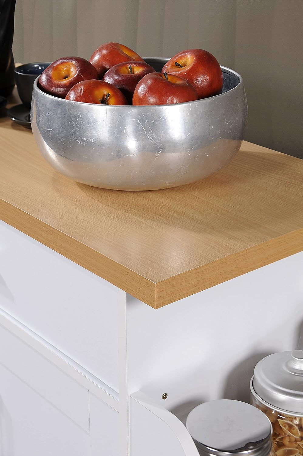 NEW - Hodedah Kitchen Island with Spice Rack, Towel Rack & Drawer - Retail $83