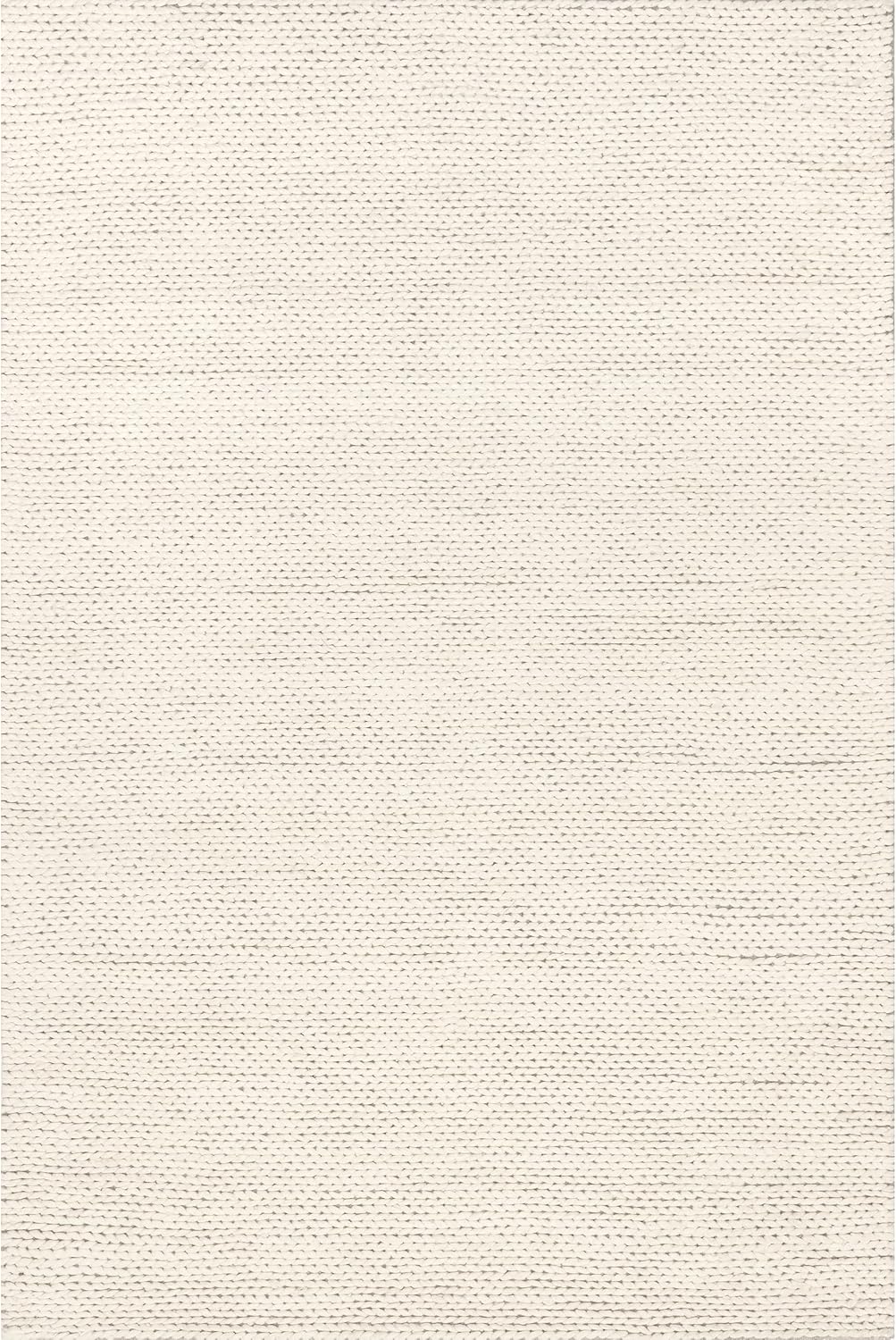 NEW - nuLOOM 8x10 Penelope Wool Braided Handmade Area Rug, Off White, Solid Rustic Farmhouse Style, For Bedroom, Living Room, Hallway, Entryway - Retail $343