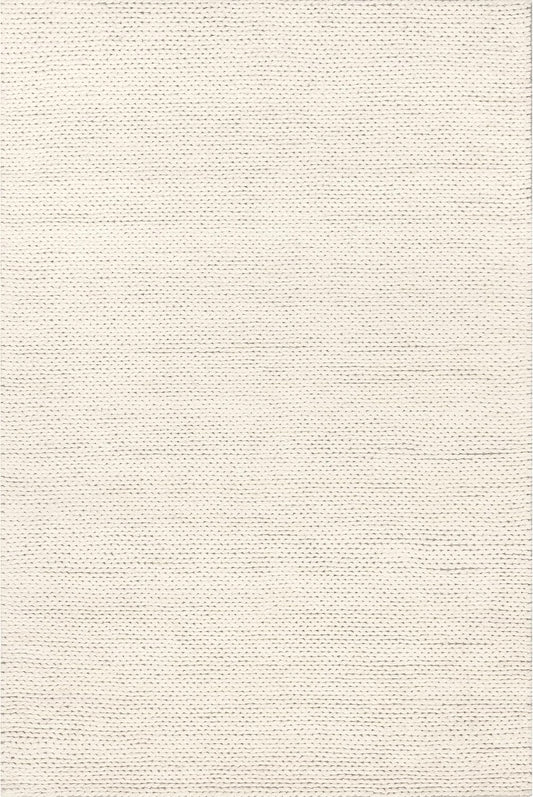 NEW - nuLOOM 8x10 Penelope Wool Braided Handmade Area Rug, Off White, Solid Rustic Farmhouse Style, For Bedroom, Living Room, Hallway, Entryway - Retail $343