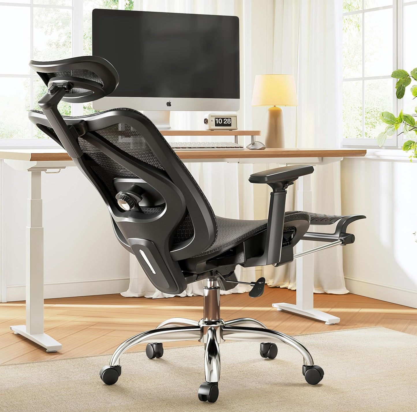 Ergonomic Office Chair, Comfort Mesh with Adjustable Lumbar Support, SGS Class 4 Gas Cylinder Certification Upgraded Black - Retail $160