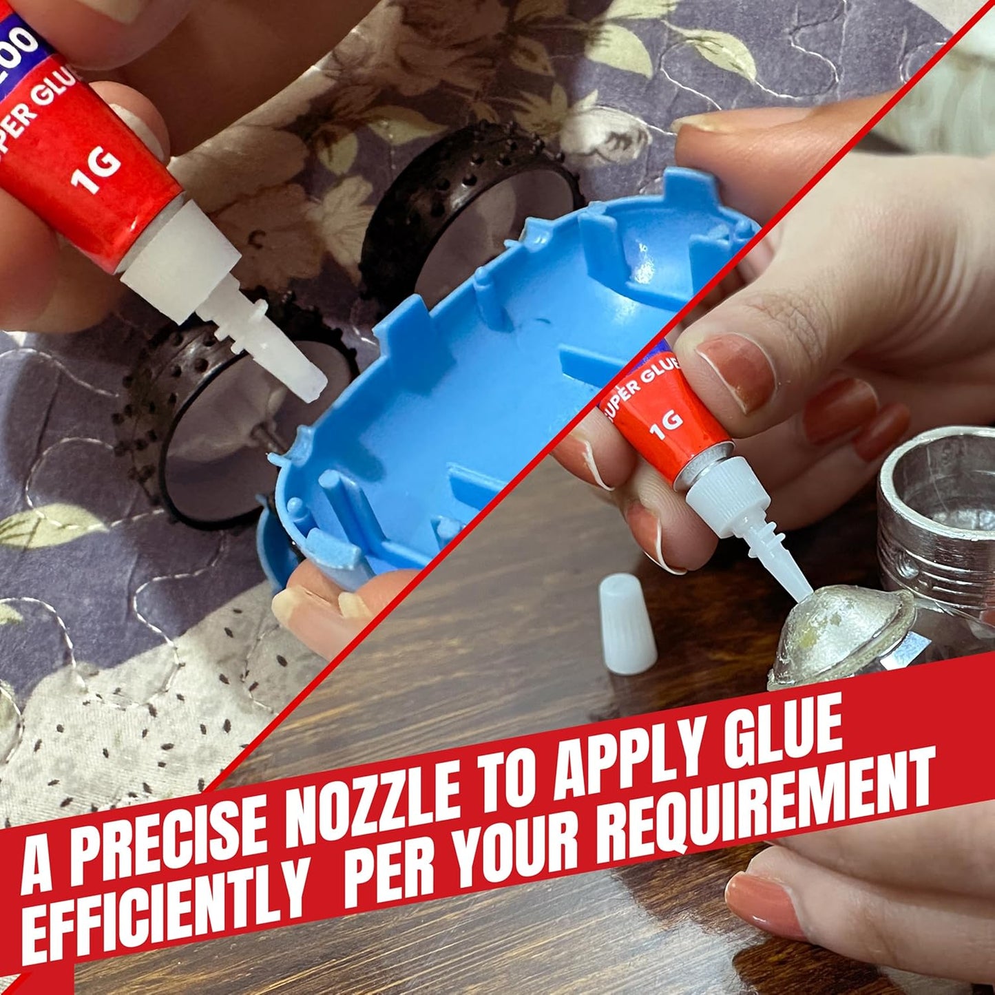 1 Gram x 48 PCs Strong Super Glue Fpr All Purpose with Anticlog Cap - Super Fast & Strong Adhesive superglue - Cyanoacrylate Glue for Hard Plastics, DIY Crafts, and Many More