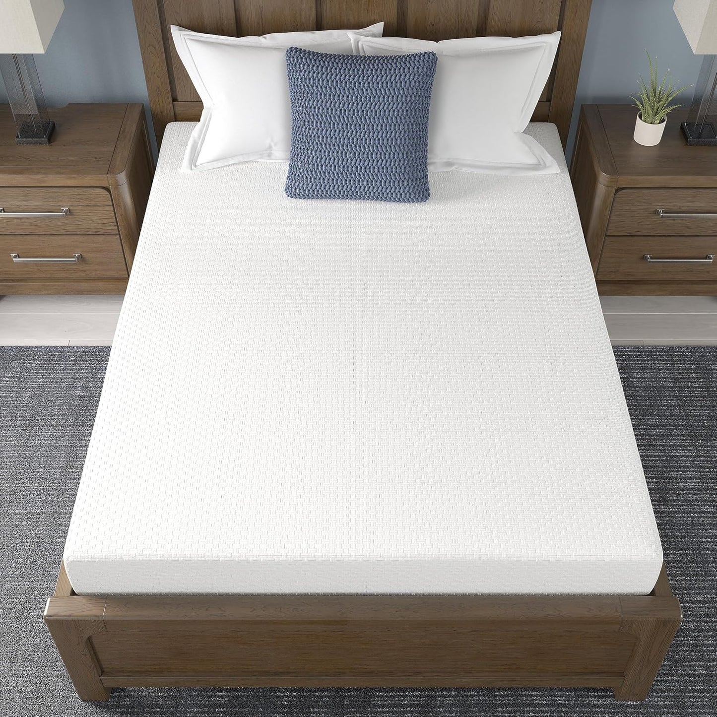 NEW - Signature Design by Ashley Queen Size Chime 8 Inch Medium Firm Gel Memory Foam Mattress with Green Tea & Charcoal Extract - Retail $259